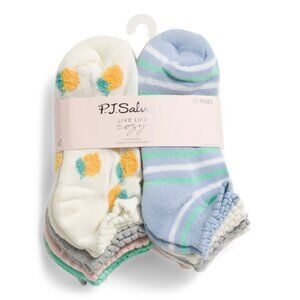 PJ SALVAGE Ivory 10pk Lemon Half Cushion No Show Socks